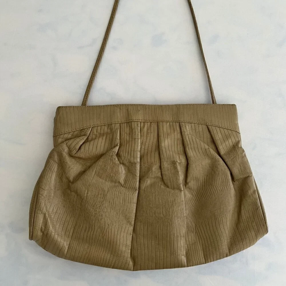 Park Ave Int. Genuine Leather Vintage Made In USA Abstract Clutch Shoulder Bag - Picture 3 of 6